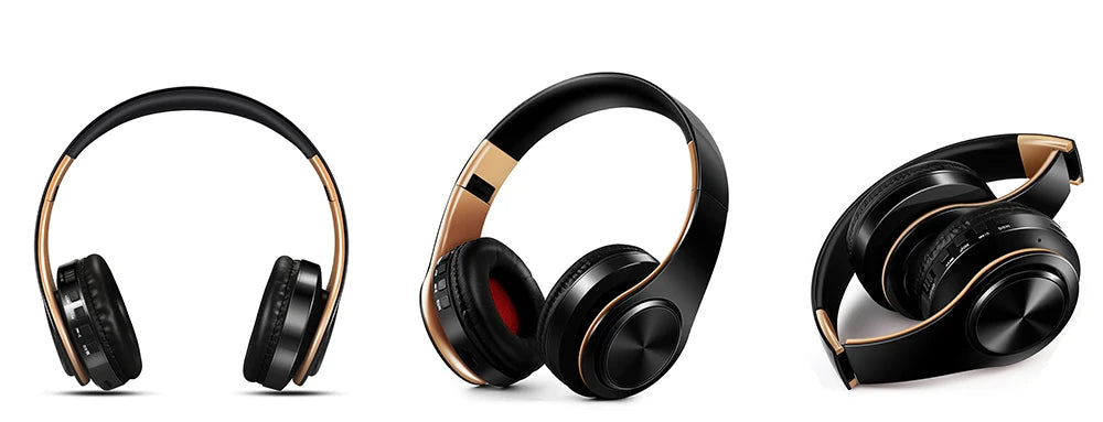 Gold Wireless Bluetooth Headphones with Built-in Mic – Universal for Android & iOS | MyPhoneAura