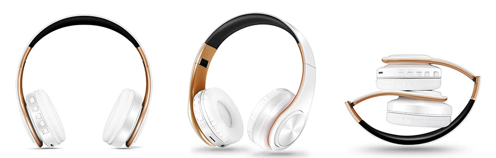 Gold Wireless Bluetooth Headphones with Built-in Mic – Universal for Android & iOS | MyPhoneAura