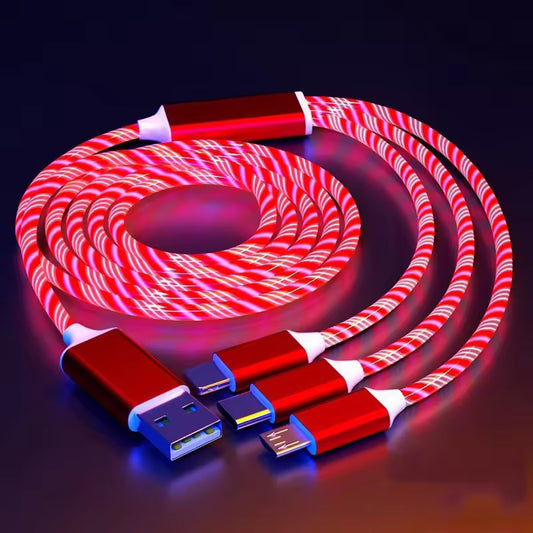 Aura Phone Charger - 3 in 1 capability, multi coloured fast charger.