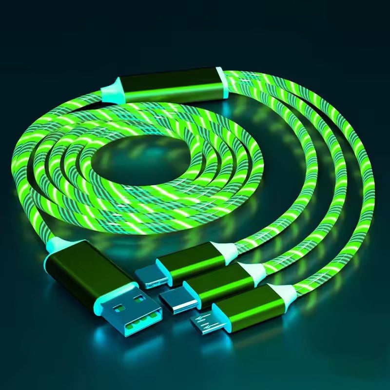 Aura Phone Charger - 3 in 1 capability, multi coloured fast charger.