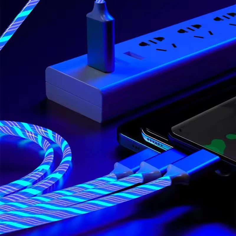 Aura Phone Charger - 3 in 1 capability, multi coloured fast charger.