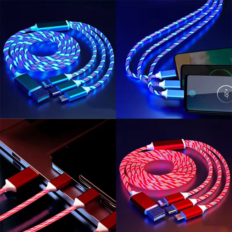 Aura Phone Charger - 3 in 1 capability, multi coloured fast charger.