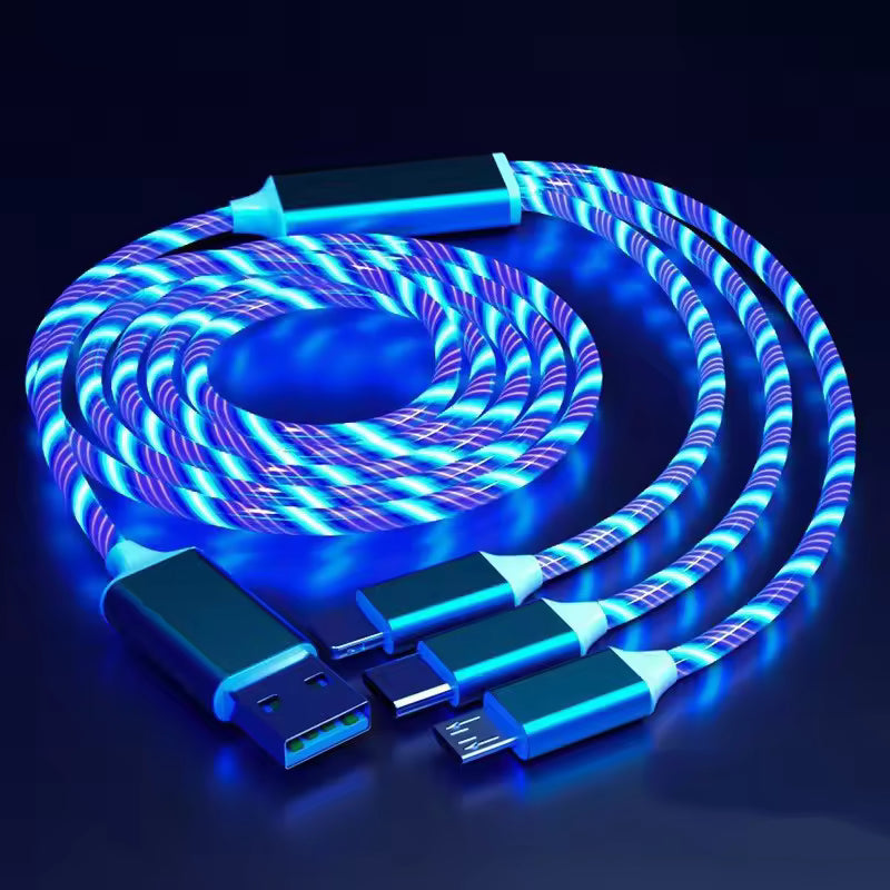 Aura Phone Charger - 3 in 1 capability, multi coloured fast charger.