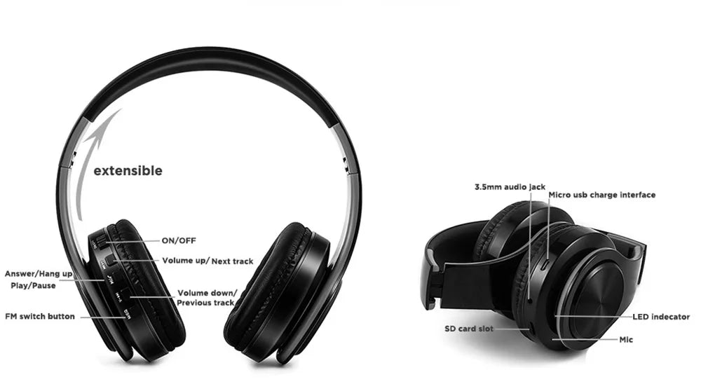Gold Wireless Bluetooth Headphones with Built-in Mic – Universal for Android & iOS | MyPhoneAura