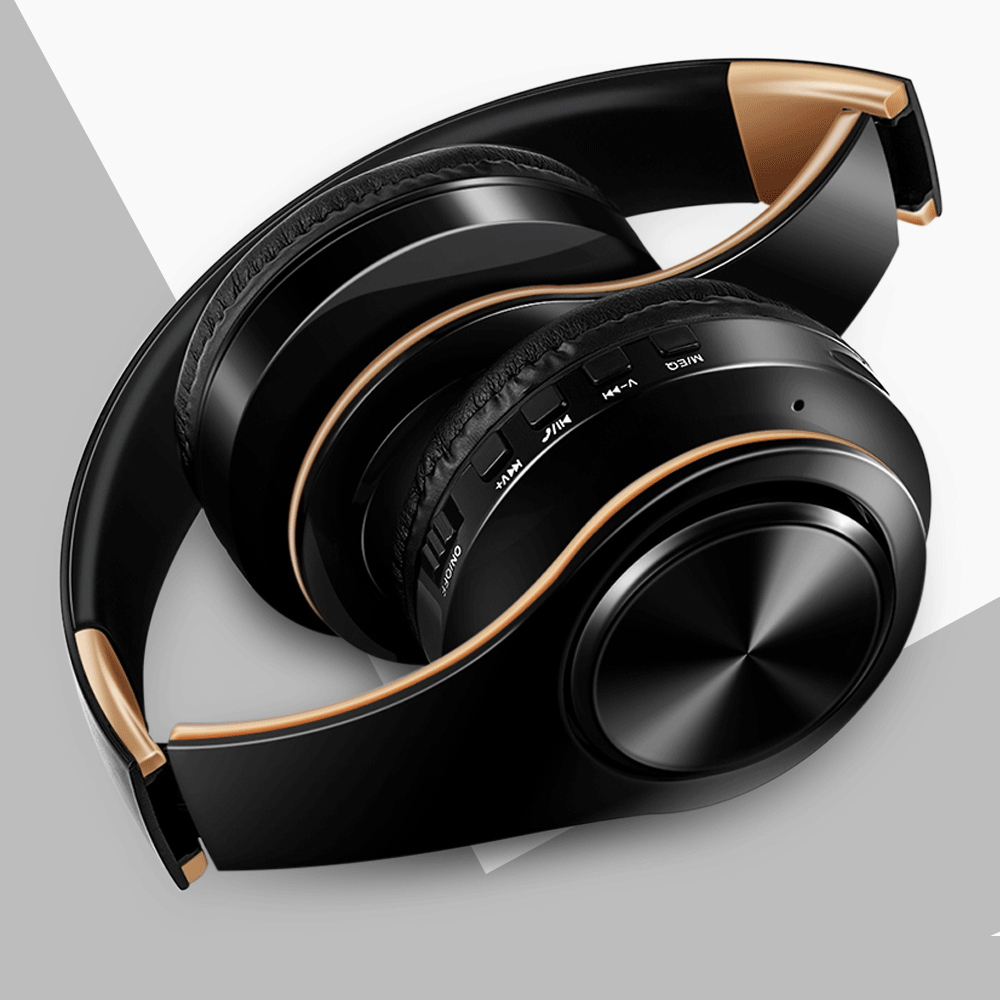 Gold Wireless Bluetooth Headphones with Built-in Mic – Universal for Android & iOS | MyPhoneAura