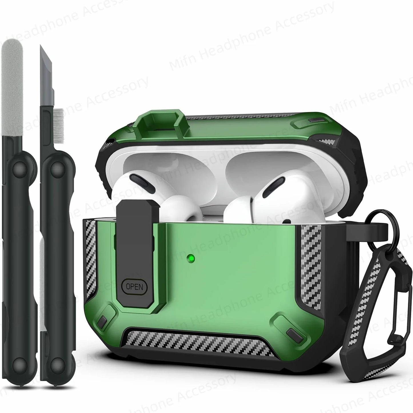 My Phone Aura luxury protective case with cleaner kit for AirPods Pro – anti-fall switch design