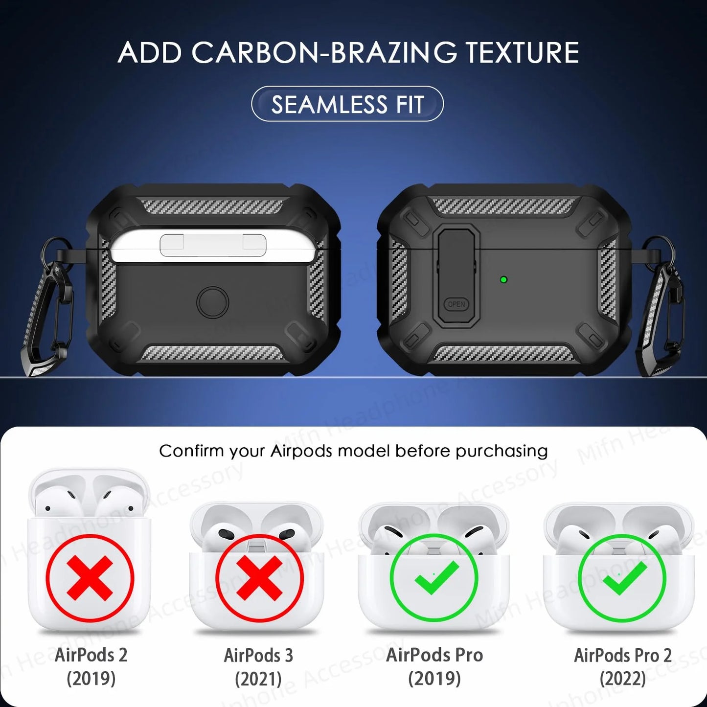 My Phone Aura luxury protective case with cleaner kit for AirPods Pro – anti-fall switch design