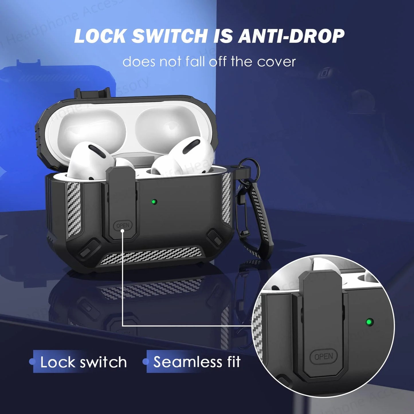 My Phone Aura luxury protective case with cleaner kit for AirPods Pro – anti-fall switch design