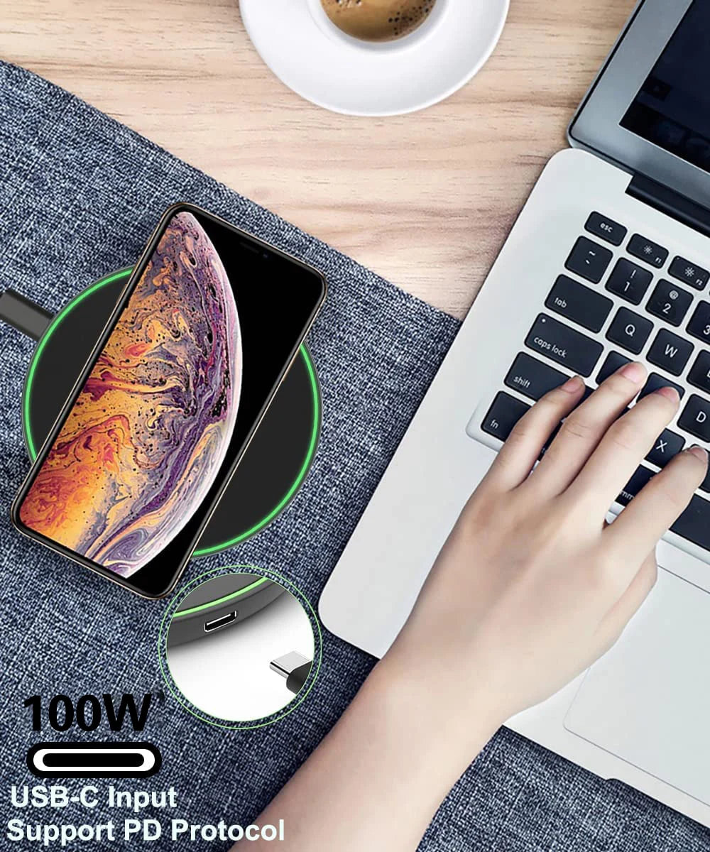 Aura LED Fast Wireless Charger Pad for all devices.