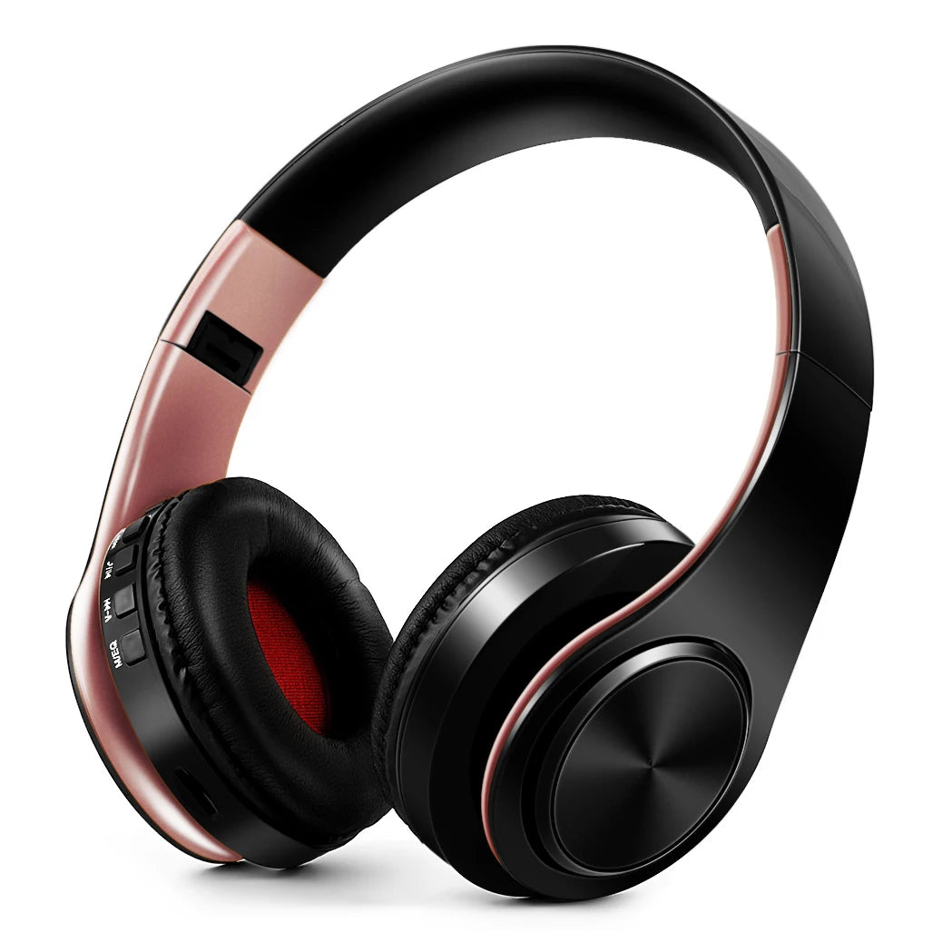 Gold Wireless Bluetooth Headphones with Built-in Mic – Universal for Android & iOS | MyPhoneAura