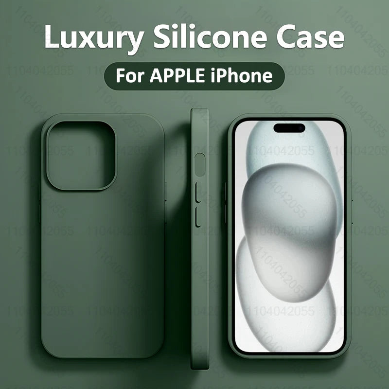 Luxury Liquid Silicone Shockproof Case for iPhone 11–16 Series (Pro, Pro Max, Plus) – MyPhoneAura