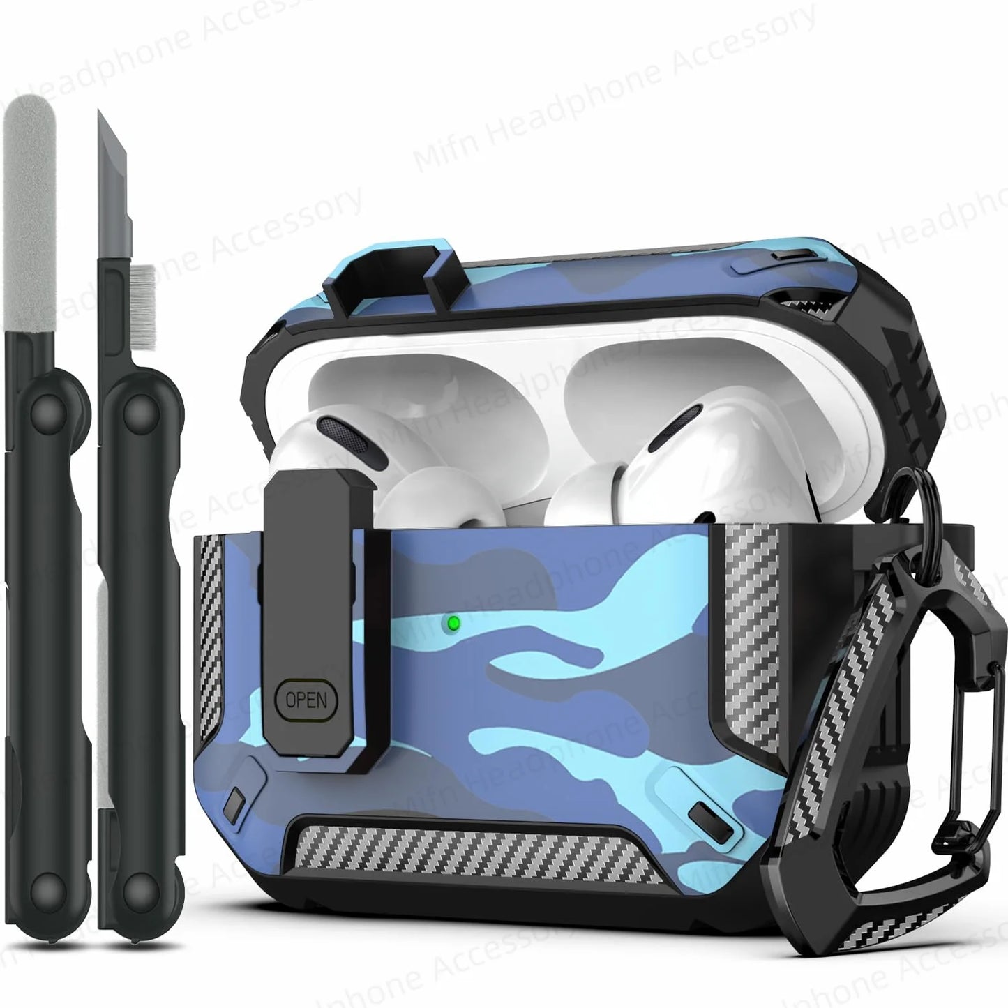 My Phone Aura luxury protective case with cleaner kit for AirPods Pro – anti-fall switch design