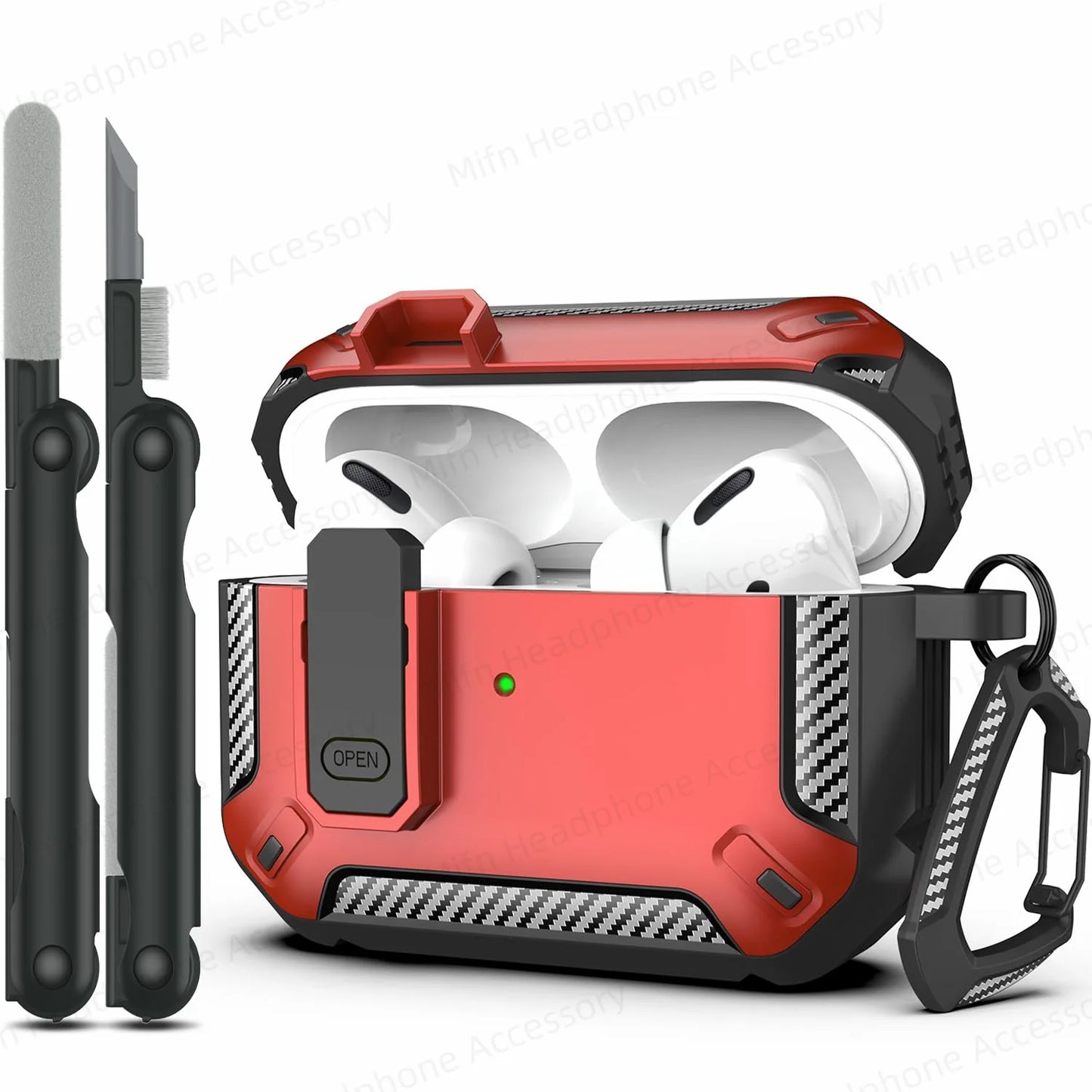 My Phone Aura luxury protective case with cleaner kit for AirPods Pro – anti-fall switch design