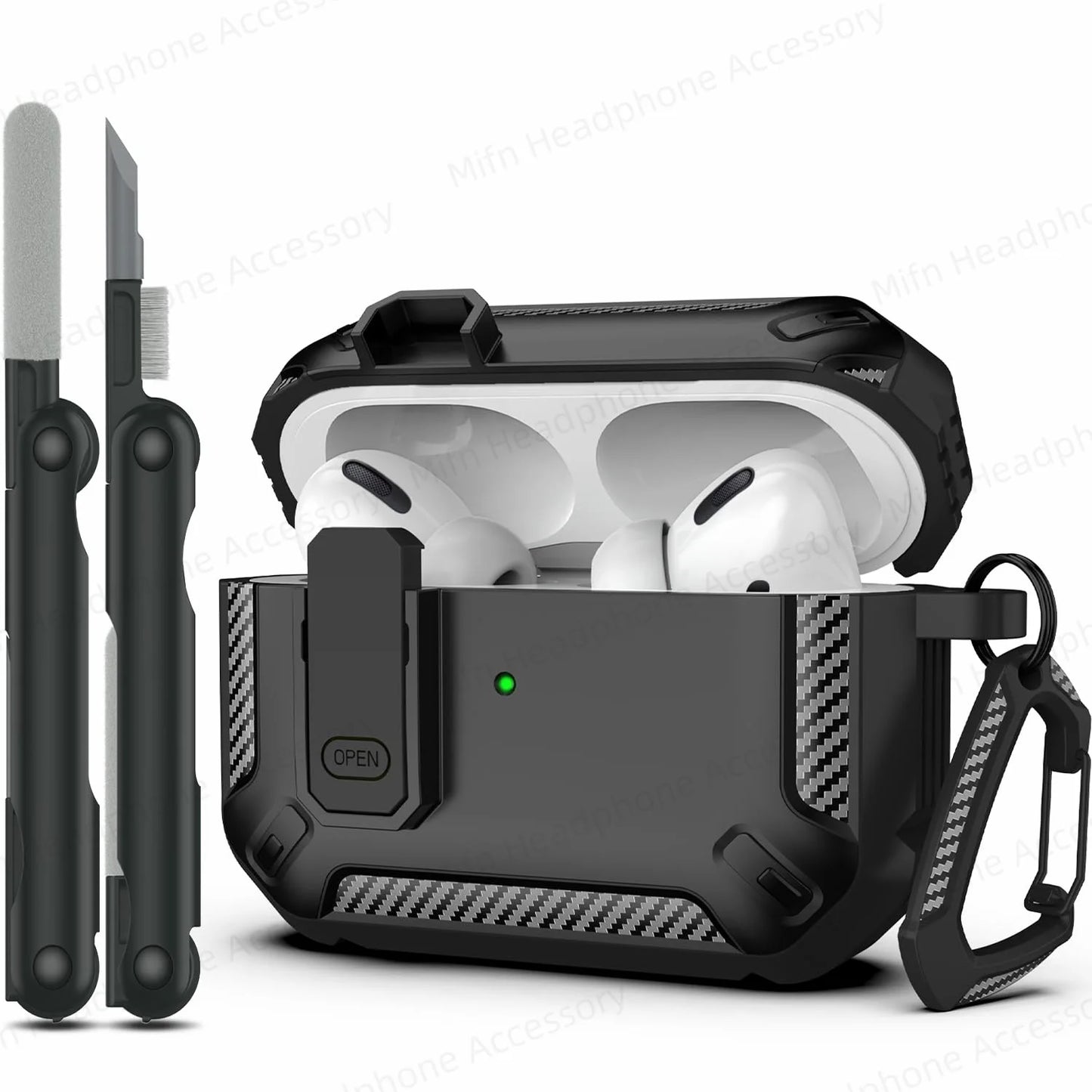 My Phone Aura luxury protective case with cleaner kit for AirPods Pro – anti-fall switch design