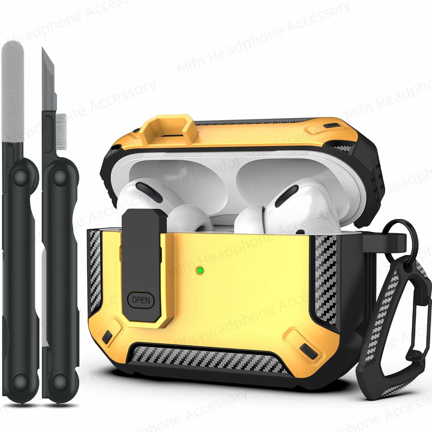 My Phone Aura luxury protective case with cleaner kit for AirPods Pro – anti-fall switch design