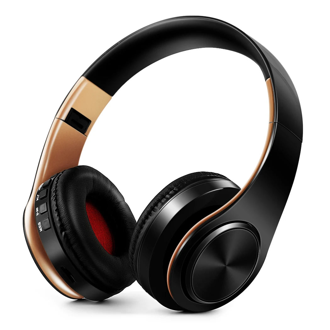 Gold Wireless Bluetooth Headphones with Built-in Mic – Universal for Android & iOS | MyPhoneAura