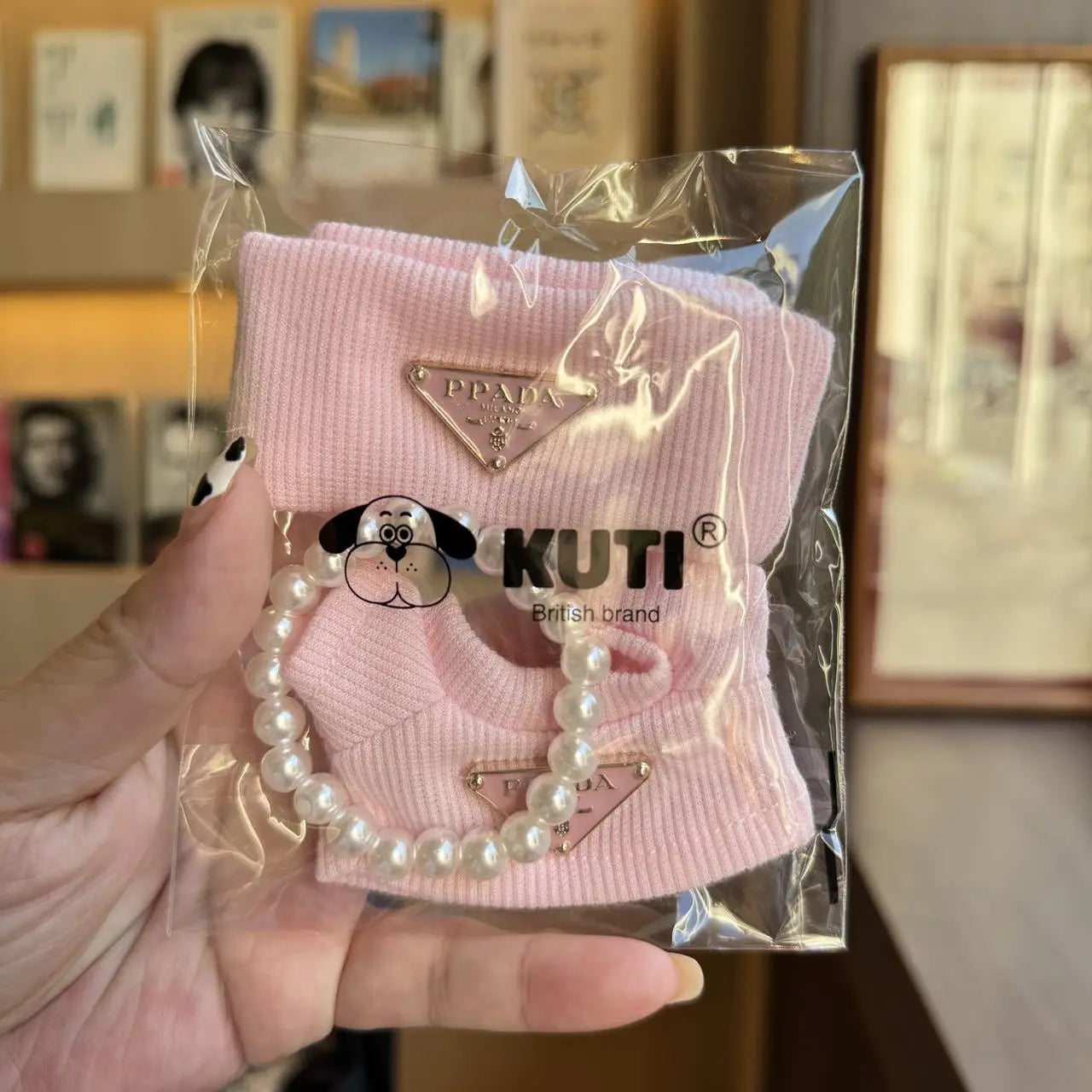 Knitted Labubu Doll Clothes Set – Includes Hat, Pearl Necklace & Outfit | Cute Accessories for Labubu Dolls