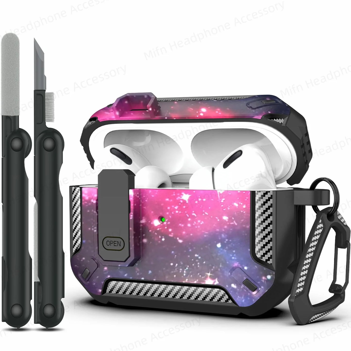 My Phone Aura luxury protective case with cleaner kit for AirPods Pro – anti-fall switch design