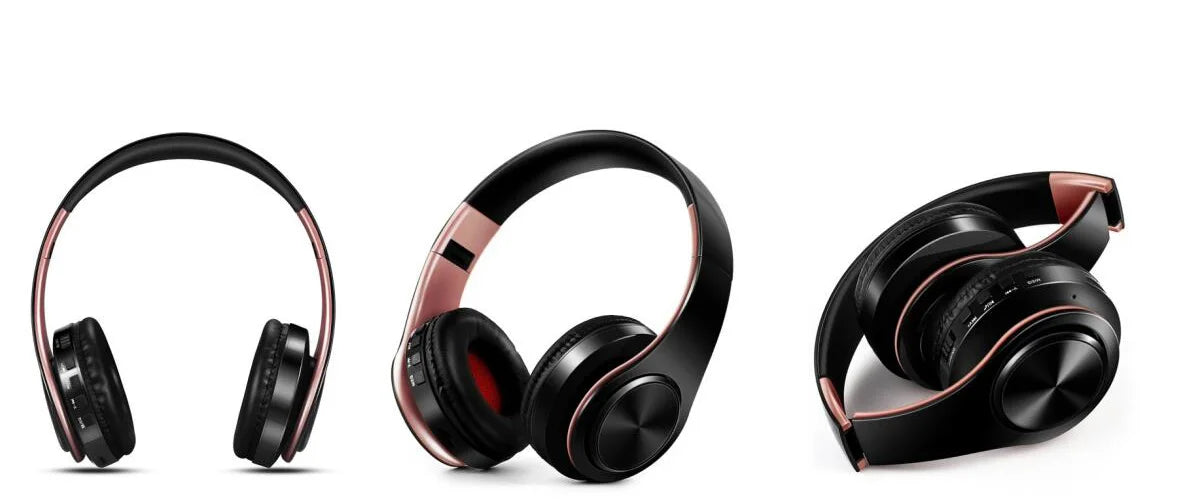 Gold Wireless Bluetooth Headphones with Built-in Mic – Universal for Android & iOS | MyPhoneAura