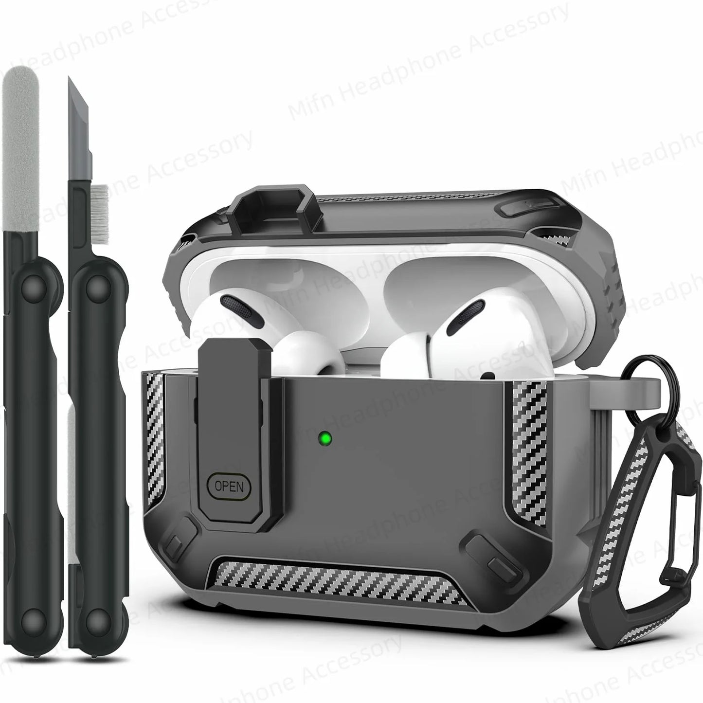 My Phone Aura luxury protective case with cleaner kit for AirPods Pro – anti-fall switch design